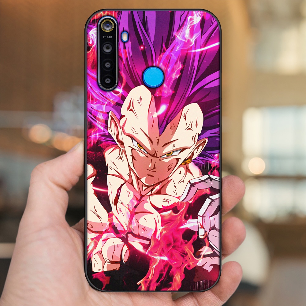 Ốp lưng Realme 5, 5 Pro viền đen in hình Vegeta Dragon Ball