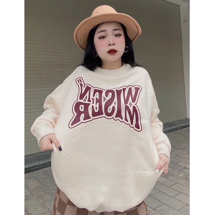 Áo sweater WISEN MISER áo nỉ dài tay unisex form rộng