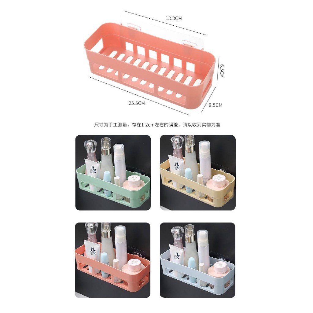 Kệ Nhựa Dán Tường Nhà Tắm, Nhà Bếp Đựng Đồ Đa Năng Thiết Kế Sang Trọng Tiện Dụng