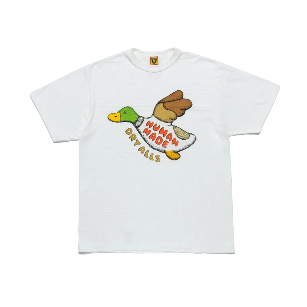 HUMAN MADE x KAWS Joint Flying Duck Wild Duck Love Print LOGO Round Neck Couple Short Sleeve T-Shirt