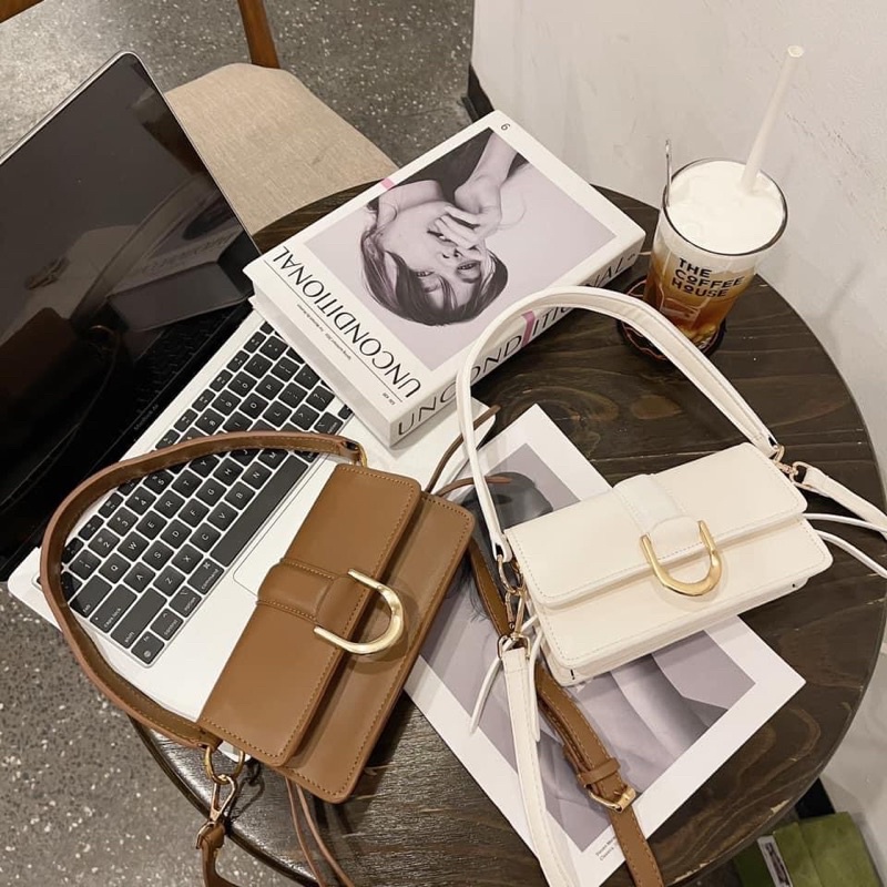 Túi xách nữ đeo vai , túi xách vintage phong cách thời trang Hàn quốc , có 2 dây đeo chéo đeo vai