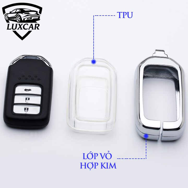 Ốp khóa hợp kim TPU LUXCAR cao cấp dành cho xe Honda CRV,HRV,JAZZ, ACCORD,CITY,CIVIC