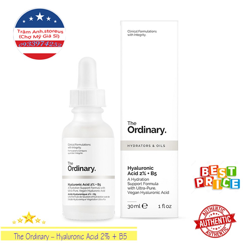 Cấp ẩm hồi phục Hyaluronic Acid 2% + B5 - The Ordinary (Bill Hãng)