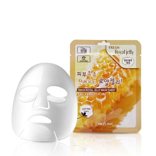 Mặt nạ giấy dưỡng trắng da, xóa thâm mụn chiết xuất từ sữa ong chúa 3W Clinic Hàn Quốc 23ml - HÀNG CHÍNH HÃNG.