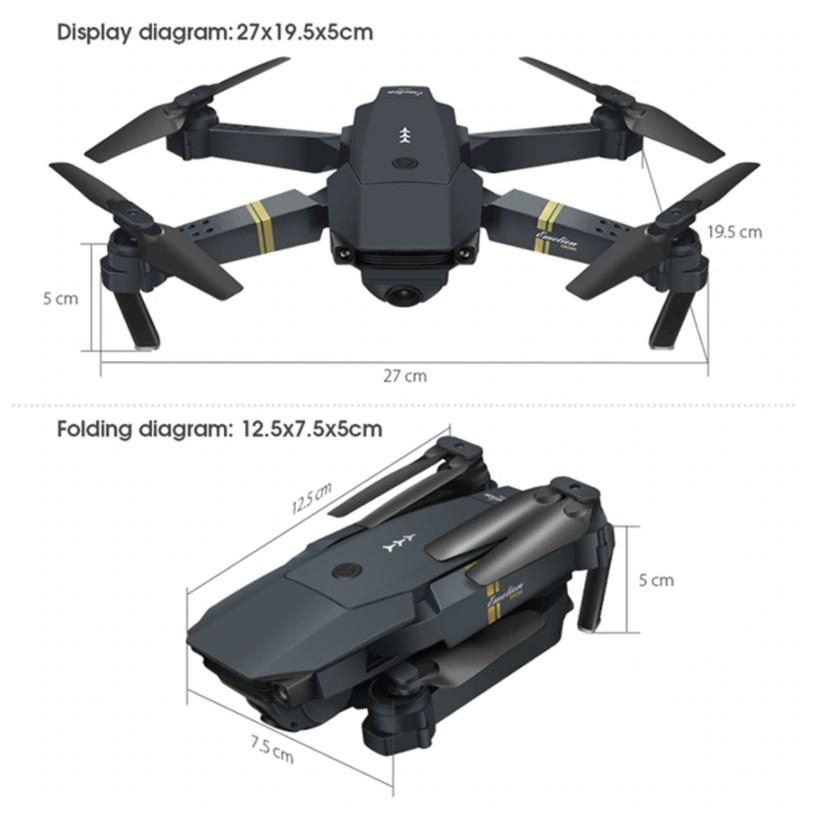 Flycam E58, Thế Hệ Mới 2021 Camera WIFI FPV 4K HD, Tích Hợp Giữ Độ Cao - Chế Độ Không Đầu RC RTF Drone