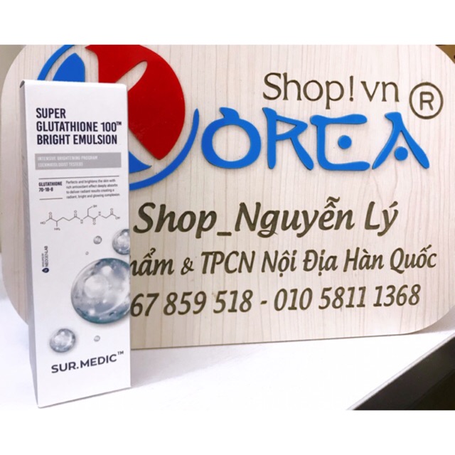 Toner Trắng Da Sur.Medic Super Glutathione 100 Bright Skin