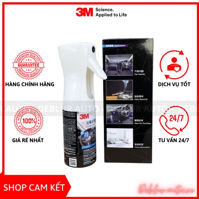 Chai xịt khử mùi diệt khuẩn xe hơi, ô tô, tủ quần áo, tủ giày dép, nhà vệ sinh 3M Air Freshener Spray PN38660 200ml