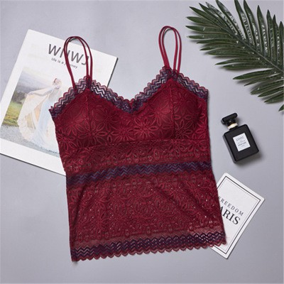 [Mã FASHIONT4WA2 giảm 10K đơn 50K] Áo ren dáng dài viền đen xinh (có đệm mút) | BigBuy360 - bigbuy360.vn