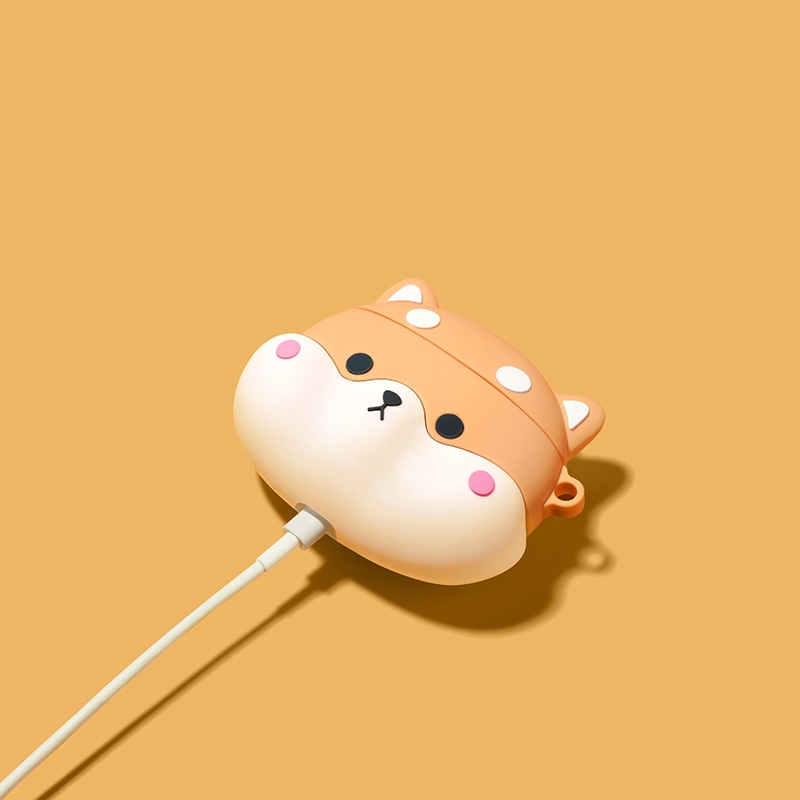 Vỏ bọc hình thú cưng dễ thương bảo vệ hộp sạc tai nghe không dây airpods 1 2 3 pro in