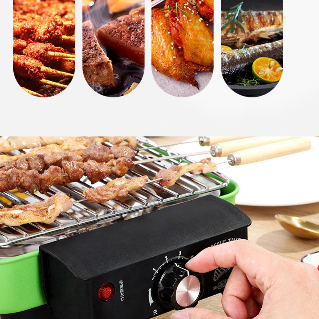 Bếp nướng điện không khói BBQ kèm khay nướng tiện lợi, công suất 1500W, tiết kiệm điện năng, an toàn tuyệt đối