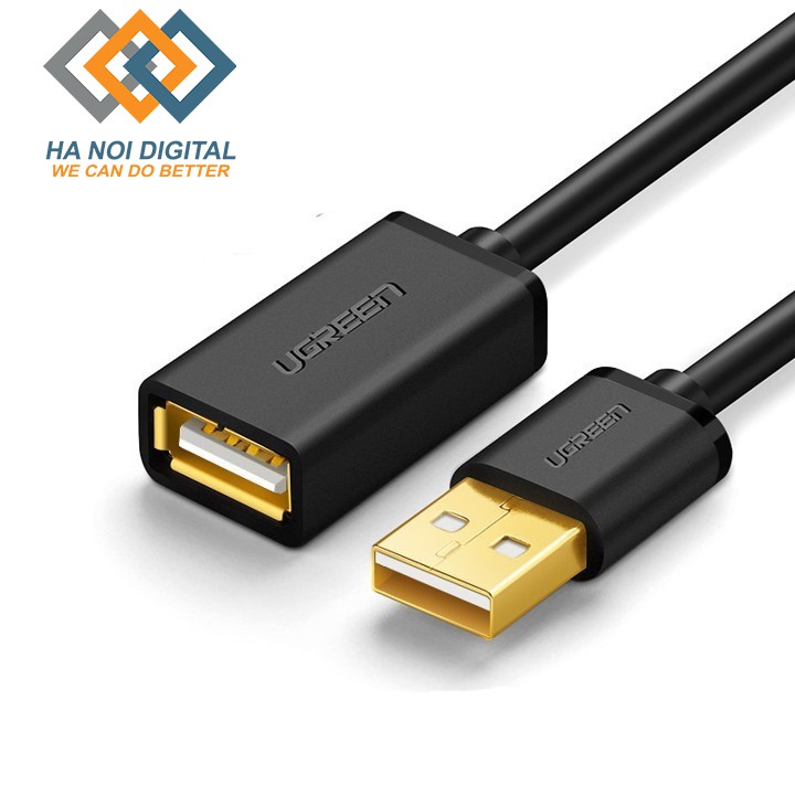 Dây nối dài USB 2.0 (1 đầu đực, 1 đầu cái) dài 2m UGREEN US103 10316 - Bảo hành Chính Hãng 18 tháng