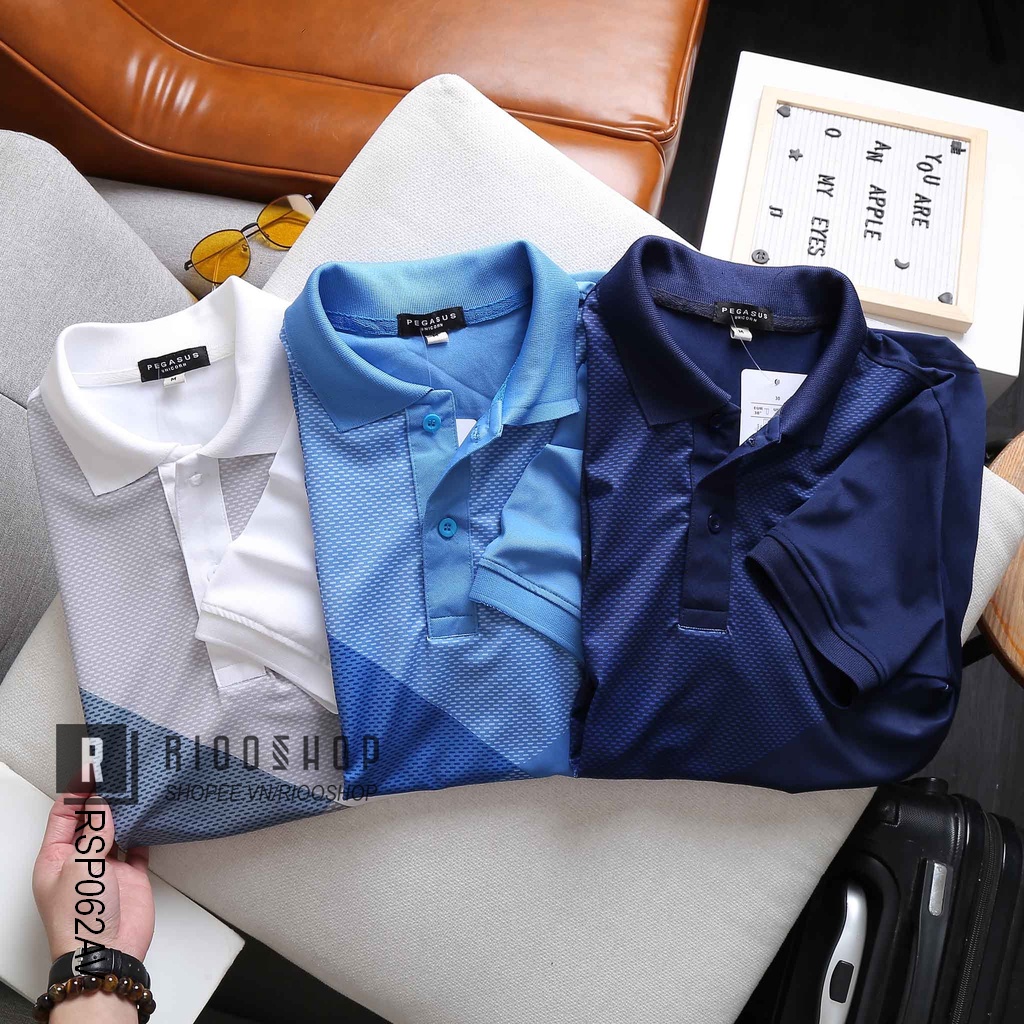 Áo phông nam có cổ cao cấp phối màu cực đẹp form rộng Pegasus RSP062AV - áo polo nam ngắn tay Riooshop | BigBuy360 - bigbuy360.vn