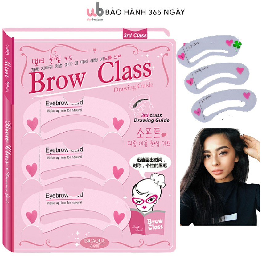 Khung Kẻ Mày 3 Kiểu Brow Class,Nhỏ Gọn,Tiện Lợi,Giúp Tạo Dáng Lông Mày Được Đẹp Và Chuẩn Hơn.Dành Cho Người Mới Tập Kẻ.