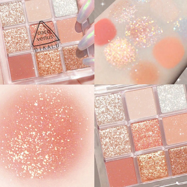 Bảng phấn mắt 9 ô DIKALU hiệu ứng ánh kim  cực HOT