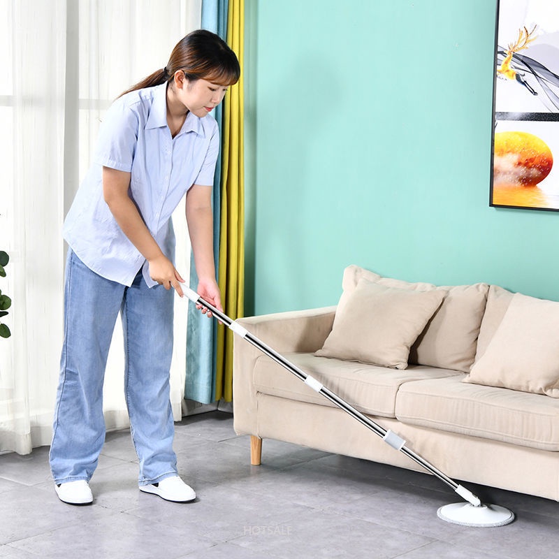 Bộ Cây Lau Nhà Đầu Tròn + Xô Bằng Sợi Nhỏ Khô Nhanh Tiện Dụng