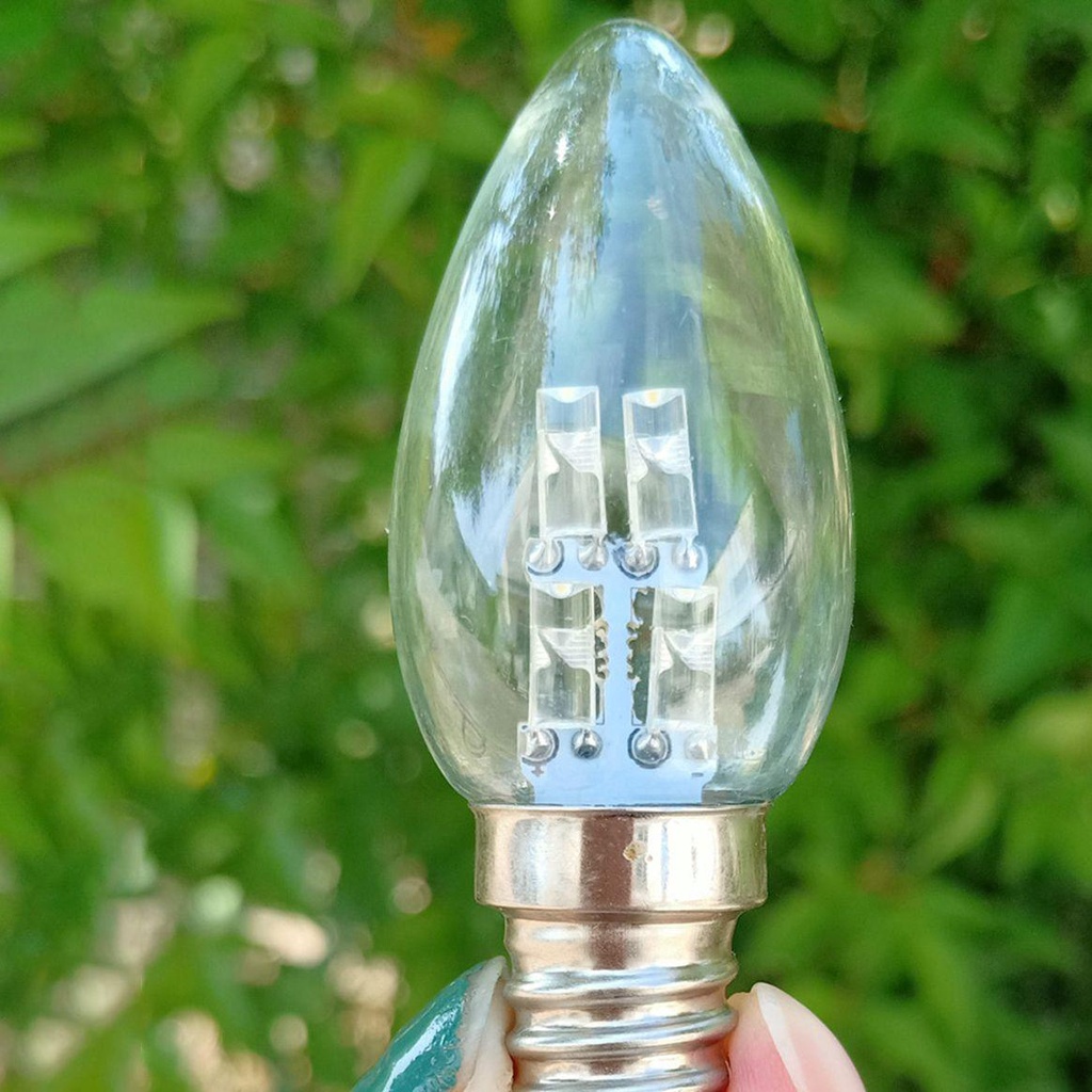 YIYU Bóng Đèn Sợi Tóc Tiết Kiệm Năng Lượng Candelabra 220V E12 Với 4 Bóng Đèn Thủy Tinh Ánh Sáng Trắng Ấm