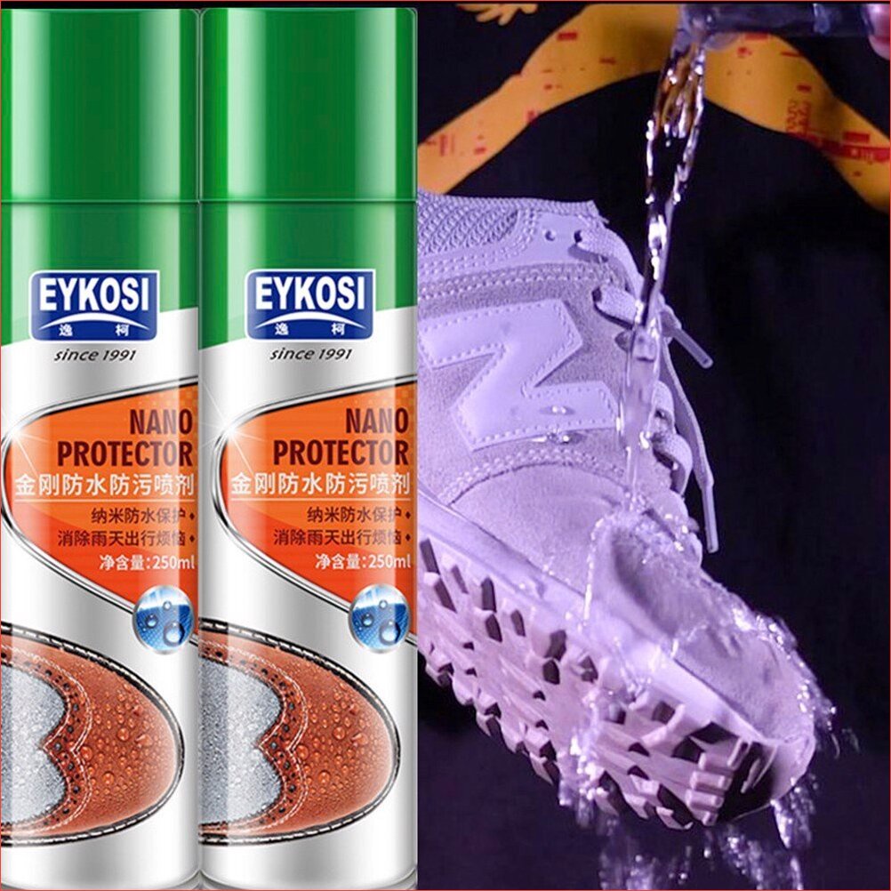 Bình xịt giày chống thấm nước chống bẩn EYKOSI nano bạc 250ml, chai xịt chống thấm nước mưa giày dép, quần áo, túi xách