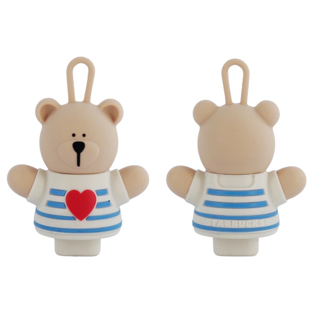 Nút Chặn Starbucks Stopper Vday Bear Blue Stripe