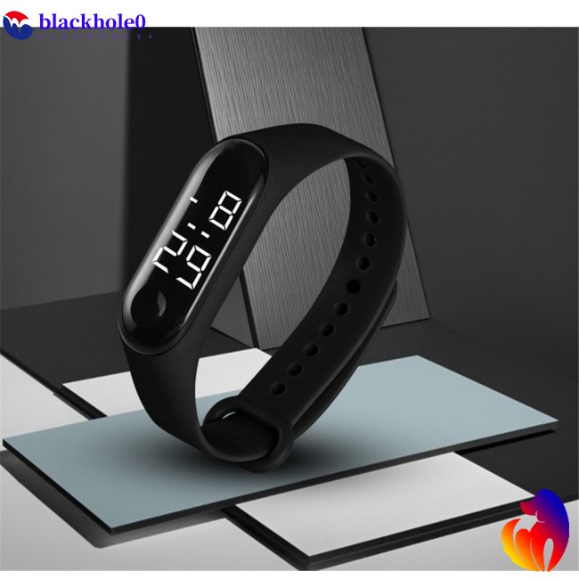 Đồng Hồ Đeo Tay Điện Tử Màn Hình Led Dây Silicone Thời Trang Cho Nam Nữ