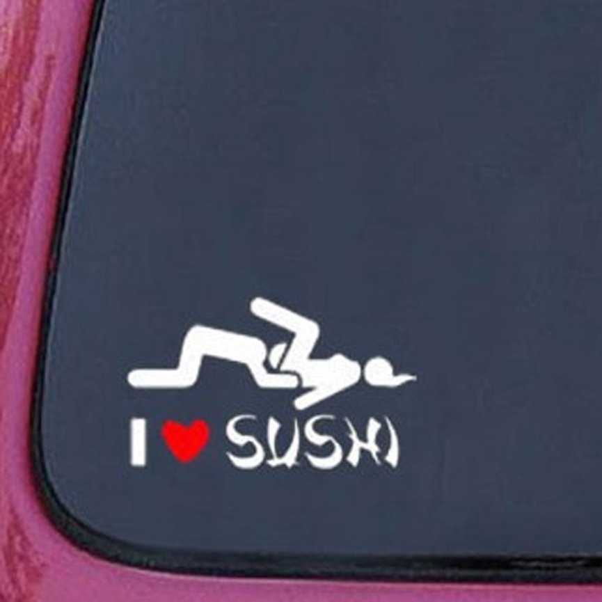 Miếng Dán Trang Trí Xe Hơi / Xe Máy Hình Chữ I Love Sushi