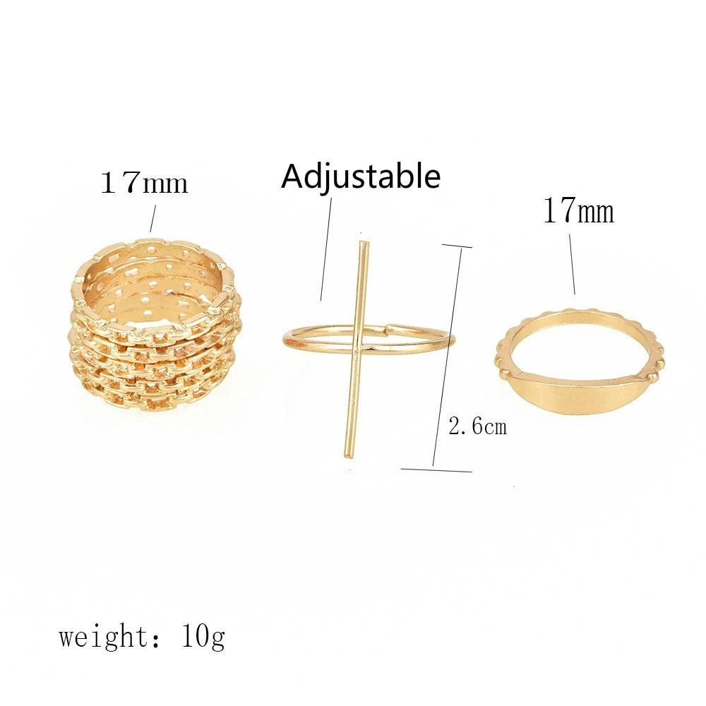 Set 7 nhẫn vàng phong cách Boho cổ điển
