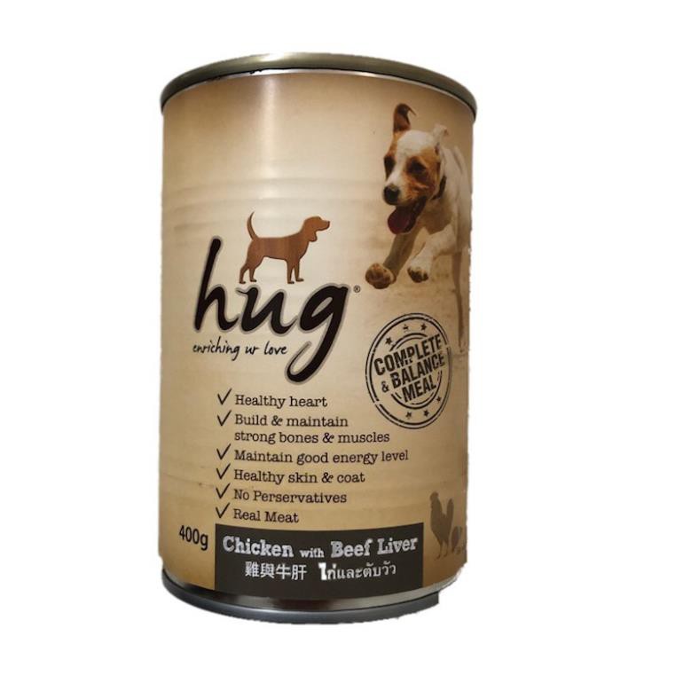 Pate dành cho chó Hug, thức ăn pate Hug tốt cho tim mạch - Lon 400g - Jpet Shop