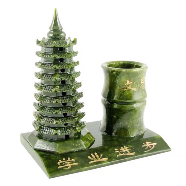 Tháp văn xương có ống cắm bút hàng thủ công đá tư nhiên 18cm 15cm kiểm định