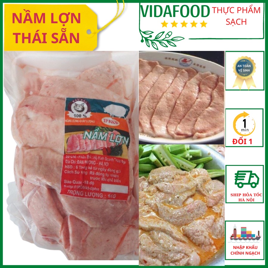 Nầm Lợn Thái Sẵn Đặc Sản Ngon Khó Cưỡng, Nầm Lợn Nướng BBQ, Nầm Lợn Chiên An Toàn Thực Phẩm VIDAFOOD