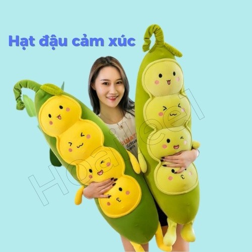 Gối ôm hình đậu xanh gối ôm hạt đâu cảm xúc mền mịn dễ thương