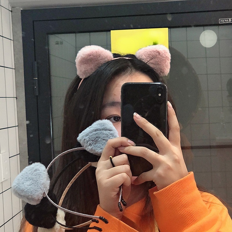 Băng Đô Cài Tóc Rửa Mặt Hình Tai Mèo Hoạt Hình Ba Chiều Siêu Dễ Thương