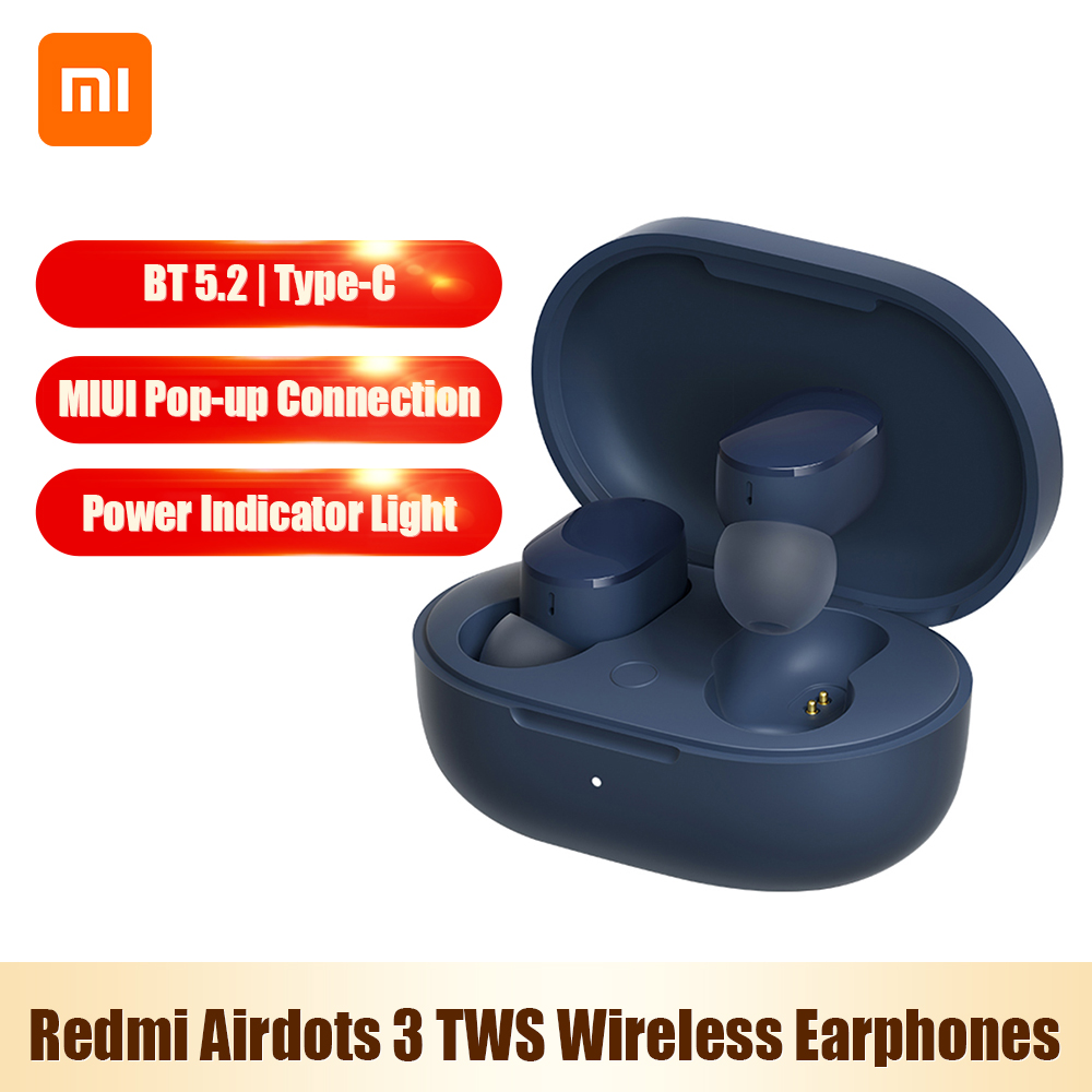 REDMI Tai Nghe Bluetooth 5.2 Không Dây Xiaomi Airdots 3 Tws Có Mic Và Phụ Kiện