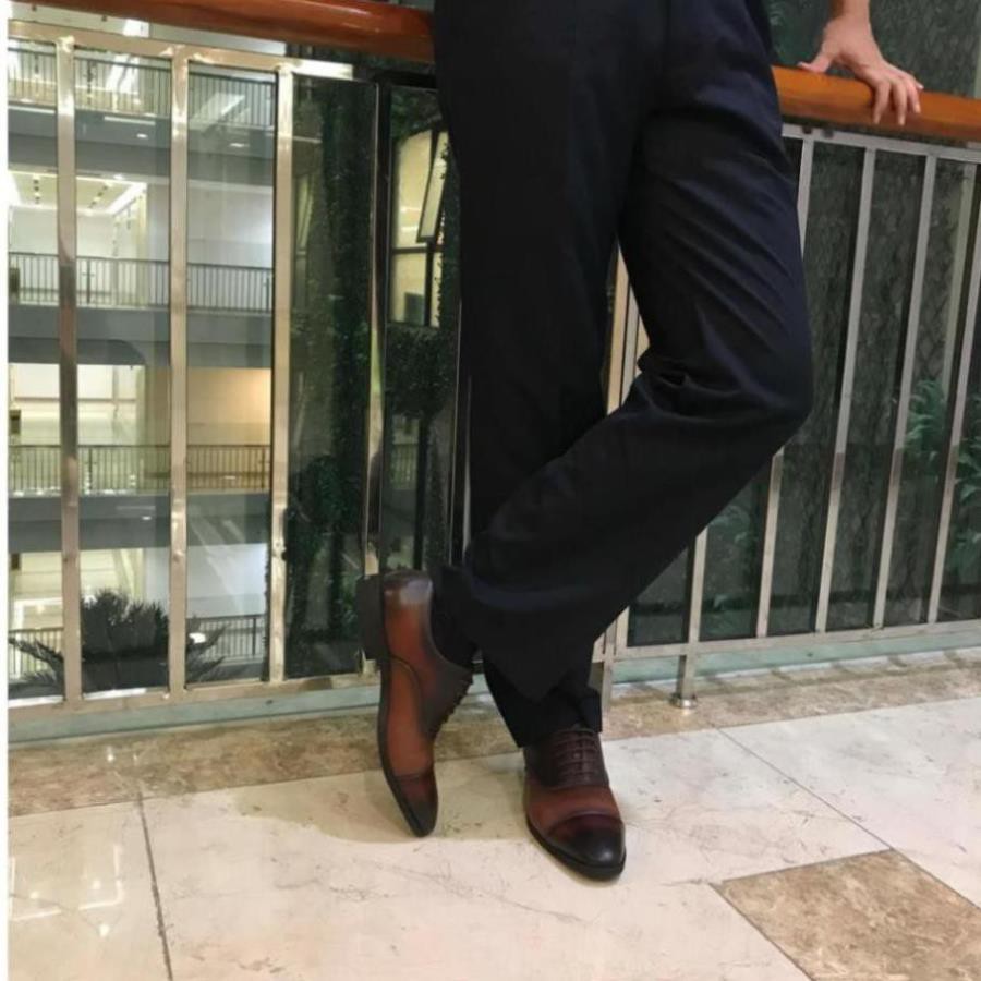 Giày tây nam da bò thật đế cao su, giày tây nam da cao cấp handmade hàng hiệu công sở chính hãng mh1 CB1 | BigBuy360 - bigbuy360.vn