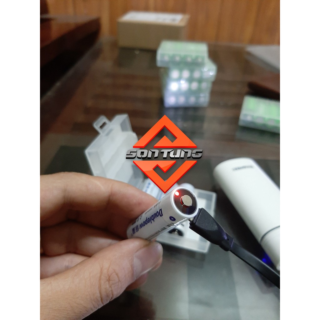 Pin sạc khô không chì AA (pin tiểu) doublepow sạc trực tiếp cổng Micro USB dung lượng cao 2400mah tái sử dụng