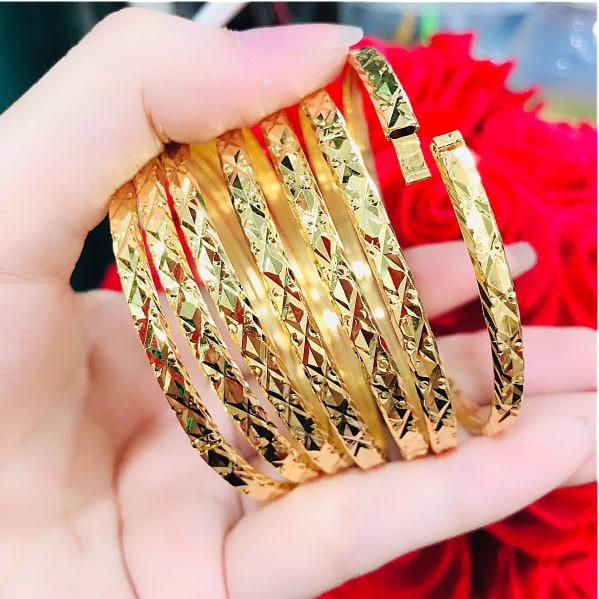 GIÁ SỐC ] Bộ vòng Ximen 7 chiếc mạ vàng thiết kế sang trọng  - đeo đi đám vô cùng quý phái