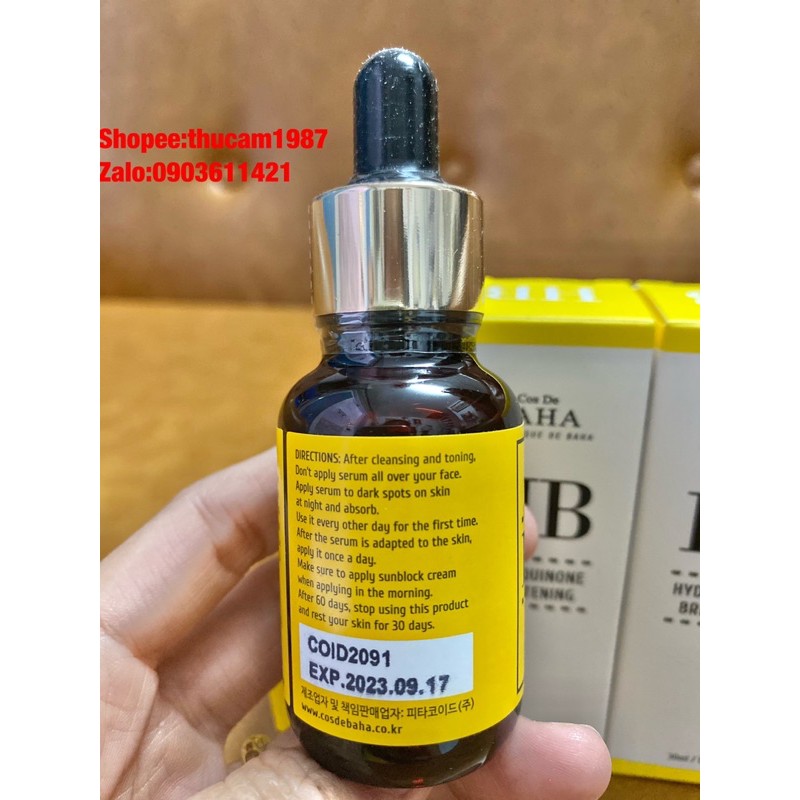 Serum ngừa nám, tàn nhang COS DE BAHA (HB) 2% Hydroquinone Brightening Serum 30ml (SER31).