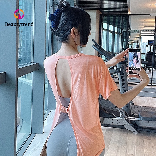 Áo thun thể thao ngắn tay dáng rộng thoáng khí thiết kế trẻ trung thời trang cho nữ