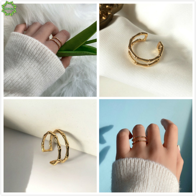 Nhẫn Hở Hai Lớp Sáng Tạo Phong Cách Hàn Quốc Cho Nữ