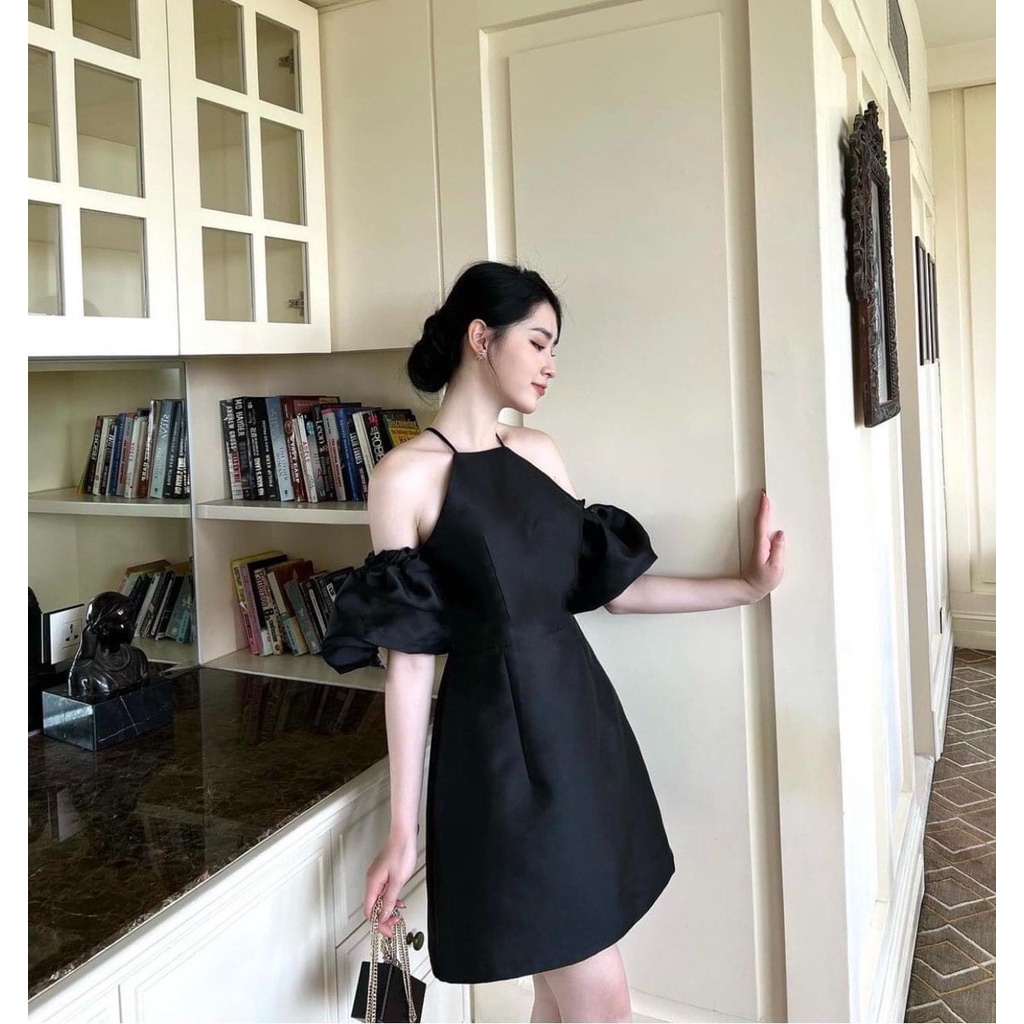 Đầm cổ yếm rớt vai tiểu thư sang chảnh bigsize  G6922