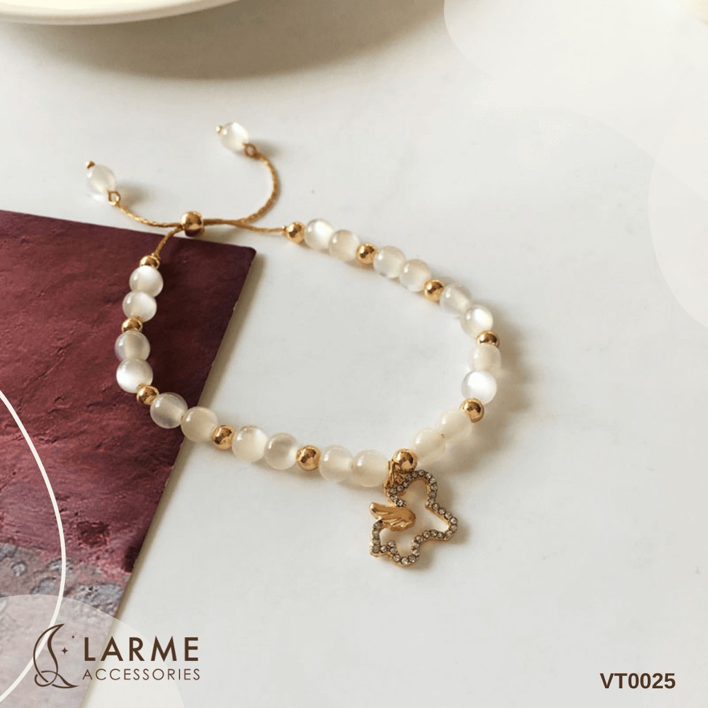 Vòng tay Hàn Quốc ngọc nhân tạo hoạ tiết chú ngựa dễ thương Larme Accessories - VT0025