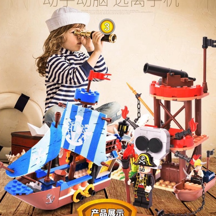 [Hàng mới về] Đồ chơi Lego xếp hình Thuyền cướp biển - Lego mô hình lắp ráp tàu hải tặc cướp biển
