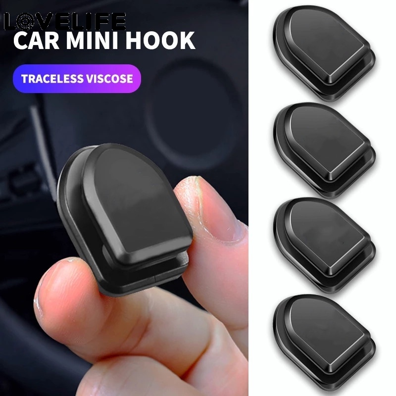 Móc Treo Dây Cáp / Chìa Khóa / Tai Nghe Mini Tự Dính Vô Hình Đa Năng Cho Xe Hơi