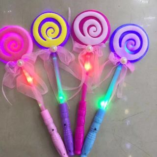 Cây đèn cầm tay kẹo lolipop 3 chế độ chiếu sáng đồ chơi halloween cho bé