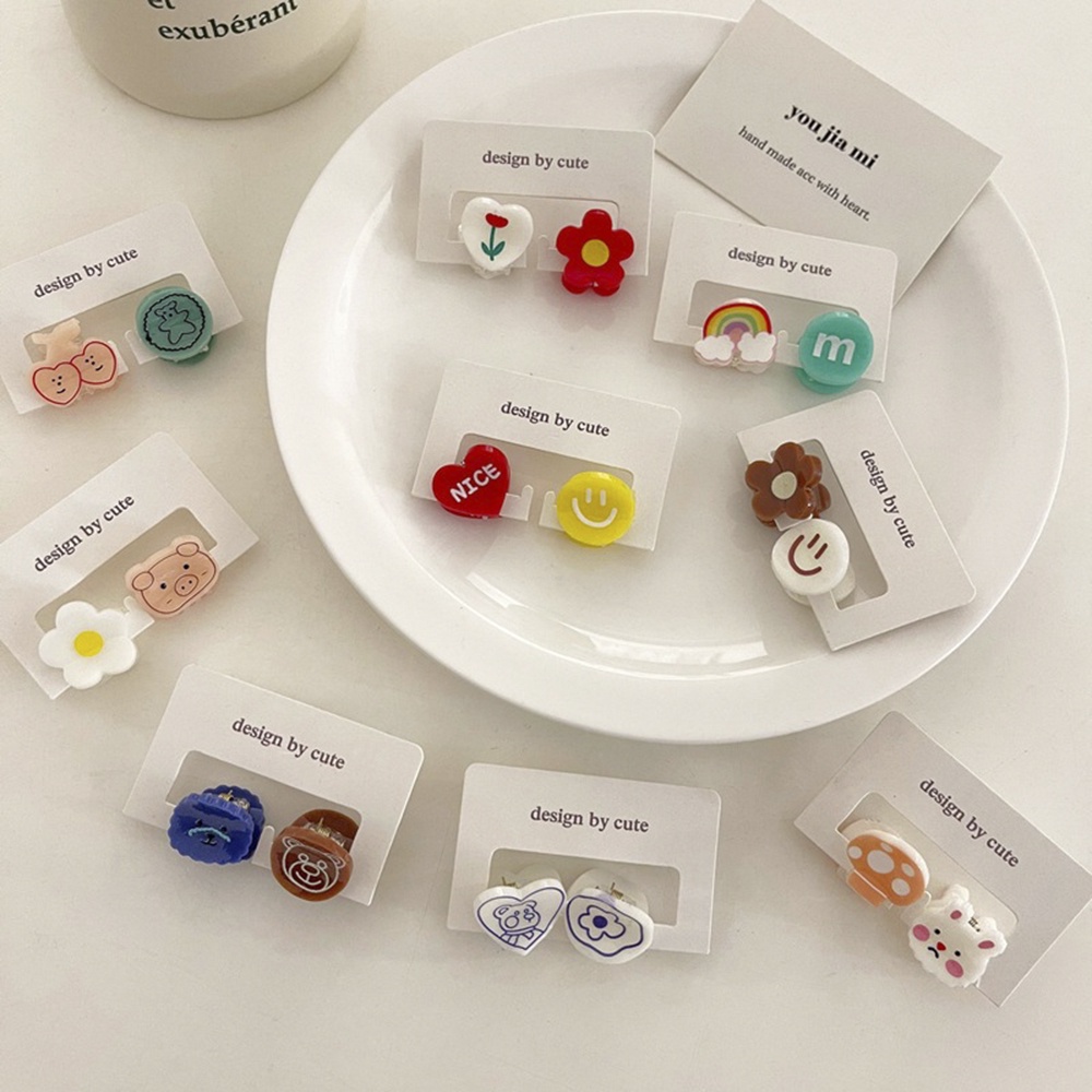 Set 2 Kẹp Tóc mini Họa Tiết Hoạt Hình Dễ Thương Cho Bé Gái