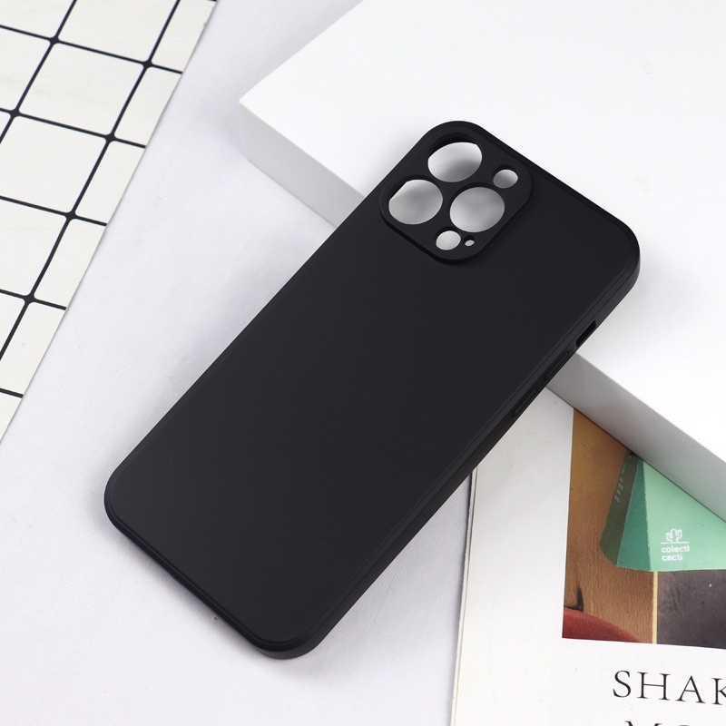 (SIÊU RẺ) Ốp lưng iphone trơn dày dặn cam nổi 2 màu đen và trà sữa 7plus/8/8plus/x/xr/xs/11/12/13/pro/max/plus/promax