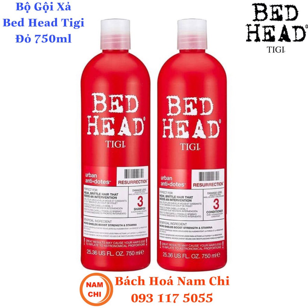 [Cặp 2 Chai] Gội Xả Tigi Bead Head Đỏ Phục Hồi Tóc Cấp Độ 3 - Chính Hãng Mỹ - 615908950977