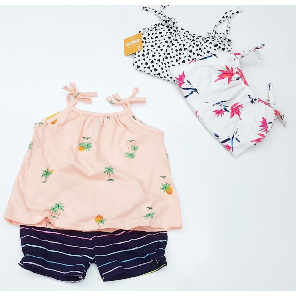 Bộ bé gái 2 dây thun cotton