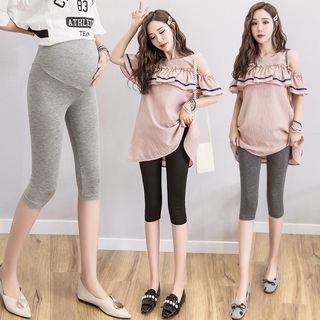 Quần legging cotton mỏng thời trang mùa hè 2023 cho mẹ bầu