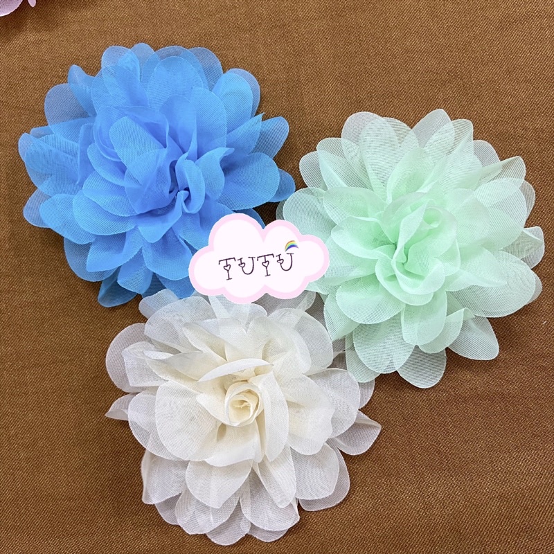 Hoa voan chiffon thủ công kích thước 10-11cm