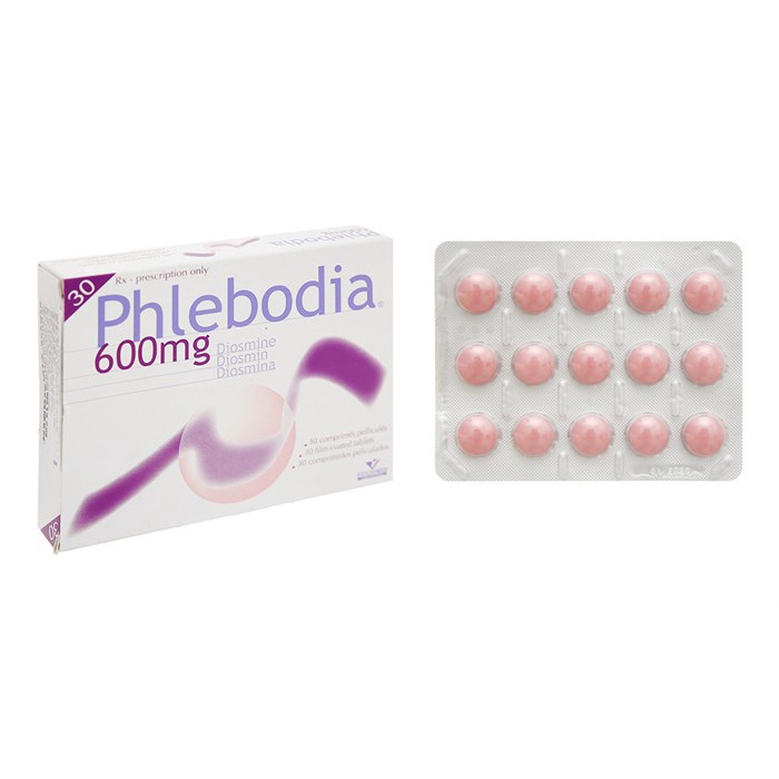 Viên uống hỗ trợ điều trị và phòng ngừa suy giãn tĩnh mạch, trĩ PHLEBODIA hộp 30 viên- Pháp