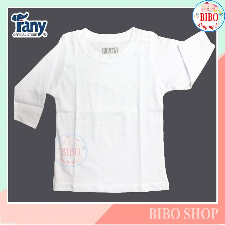 (Chất đẹp)ÁO PHÔNG TAY DÀI TRẮNG CHO BÉ MẶC NHÀ VẢI COTTON MỊN MÁT HIỆU FANY